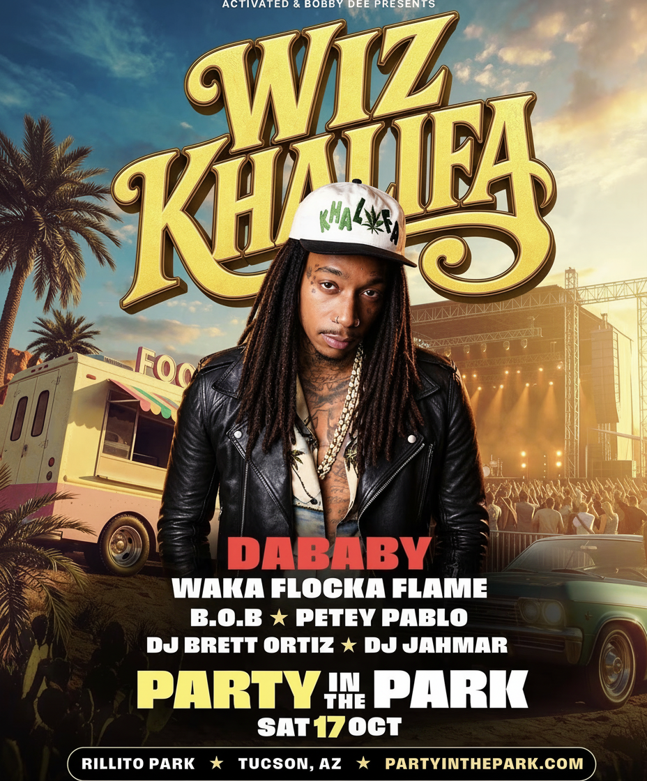 Wiz Khalifa Party in the Park — DaBaby, Waka Flocka Flame, B.O.B, Petey Pablo — Rillito Park, Tucson AZ, Oct 17 2026